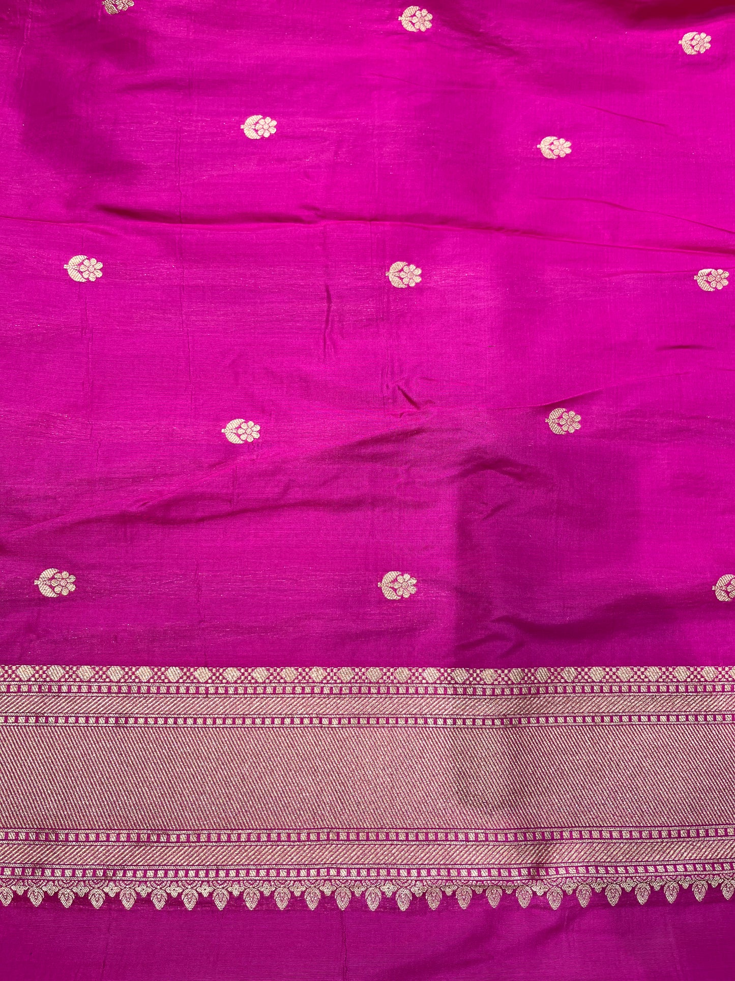 Magenta pink meenakari pure silk saree