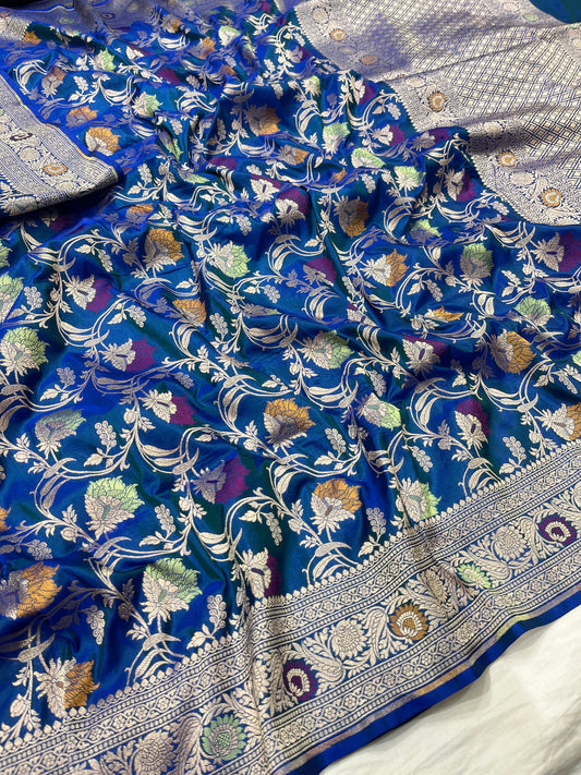 PEACOCK BLUE BANARASI SILK SAREE