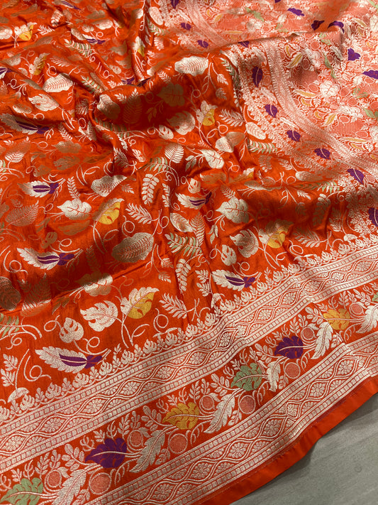 ORANGE BANARASI SILK SAREE