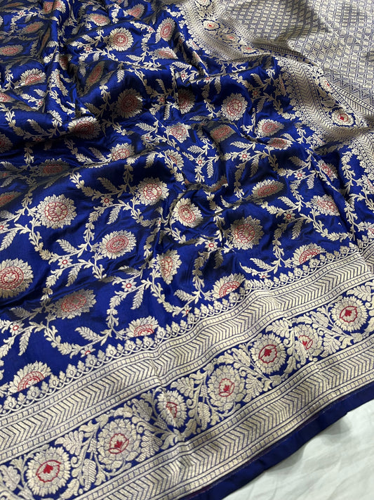 Blue banarasi pure silk nita ambani saree